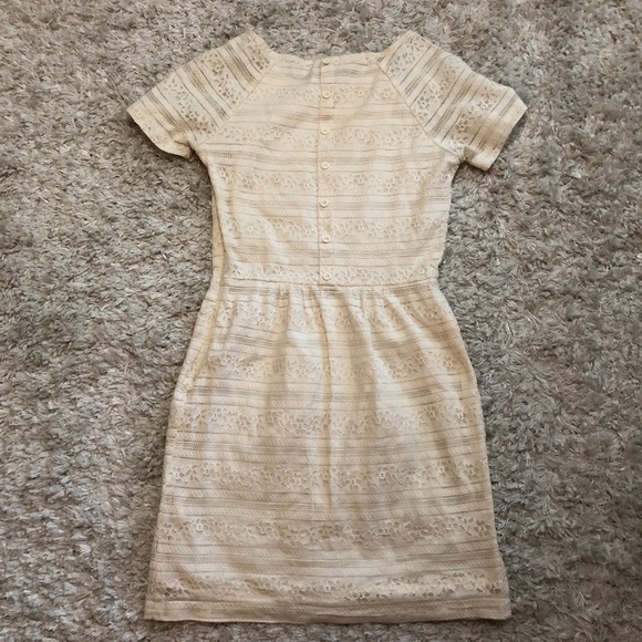 Monteau Cream Floral Lace Cap Sleeve Dress - Picture 2 of 8